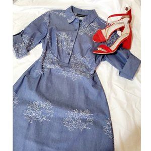 Blue Jean colored, Cotton Collar Dress